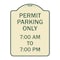 Signmission Permit Parking 7-00 Am to 7-00 Pm Heavy-Gauge Aluminum Architectural Sign, 24" x 18", TG-1824-23323 A-DES-TG-1824-23323 - alternate 1